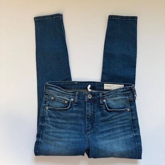 Rag & Bone Cate Mid-Rise Skinny Topaz Blue Jeans Size 27 - Picture 3 of 9
